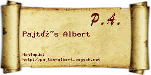 Pajtás Albert névjegykártya